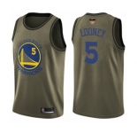 Youth Golden State Warriors #5 Kevon Looney Swingman Green Salute to Service 2019 Basketball Finals Bound Basketball Jersey