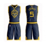 Youth Golden State Warriors #5 Kevon Looney Swingman Navy Blue Basketball Suit 2019 Basketball Finals Bound Jersey - City Edition