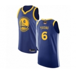 Youth Golden State Warriors #6 Nick Young Authentic Royal Blue 2019 Basketball Finals Bound Basketball Jersey - Icon Edition