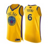Youth Golden State Warriors #6 Nick Young Swingman Gold 2019 Basketball Finals Bound Basketball Jersey - City Edition