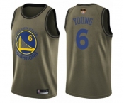 Youth Golden State Warriors #6 Nick Young Swingman Green Salute to Service 2019 Basketball Finals Bound Basketball Jersey