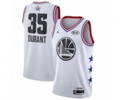 Youth Jordan Golden State Warriors #35 Kevin Durant Swingman White 2019 All-Star Game Basketball Jersey