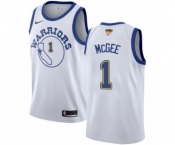 Youth Nike Golden State Warriors #1 JaVale McGee Authentic White Hardwood Classics 2018 NBA Finals Bound NBA Jersey