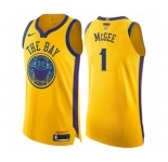 Youth Nike Golden State Warriors #1 JaVale McGee Swingman Gold 2018 NBA Finals Bound NBA Jersey - City Edition