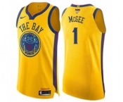 Youth Nike Golden State Warriors #1 JaVale McGee Swingman Gold 2018 NBA Finals Bound NBA Jersey - City Edition