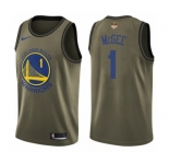 Youth Nike Golden State Warriors #1 JaVale McGee Swingman Green Salute to Service 2018 NBA Finals Bound NBA Jersey