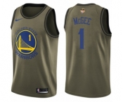 Youth Nike Golden State Warriors #1 JaVale McGee Swingman Green Salute to Service 2018 NBA Finals Bound NBA Jersey