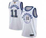 Youth Nike Golden State Warriors #11 Klay Thompson Authentic White Hardwood Classics 2018 NBA Finals Bound NBA Jersey