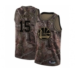Youth Nike Golden State Warriors #15 Latrell Sprewell Swingman Camo Realtree Collection NBA Jersey