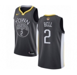 Youth Nike Golden State Warriors #2 Jordan Bell Swingman Black Alternate 2018 NBA Finals Bound NBA Jersey - Statement Edition