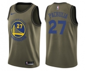Youth Nike Golden State Warriors #27 Zaza Pachulia Swingman Green Salute to Service NBA Jersey