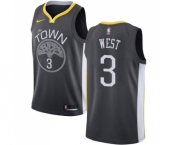 Youth Nike Golden State Warriors #3 David West Swingman Black Alternate NBA Jersey - Statement Edition