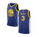 Youth Nike Golden State Warriors #3 David West Swingman Royal Blue Road 2018 NBA Finals Bound NBA Jersey - Icon Edition