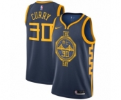 Youth Nike Golden State Warriors #30 Stephen Curry Swingman Navy Blue NBA Jersey - City Edition