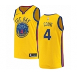 Youth Nike Golden State Warriors #4 Quinn Cook Swingman Gold NBA Jersey - City Edition