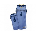Men Adidas Memphis Grizzlies #6 Mario Chalmers Authentic Light Blue Alternate NBA Jersey