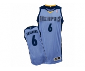 Men Adidas Memphis Grizzlies #6 Mario Chalmers Authentic Light Blue Alternate NBA Jersey