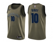 Men Nike Memphis Grizzlies #10 Mike Bibby Green Salute to Service NBA Swingman Jersey