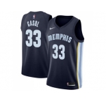 Men Nike Memphis Grizzlies #33 Marc Gasol Navy Blue Stitched NBA Swingman Jersey