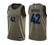 Men Nike Memphis Grizzlies #42 Lorenzen Wright Green Salute to Service NBA Swingman Jersey