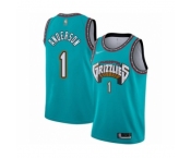 Men's Memphis Grizzlies #1 Kyle Anderson Authentic Green Hardwood Classic Basketball Jersey