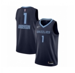 Men's Memphis Grizzlies #1 Kyle Anderson Authentic Navy Blue Finished Basketball Jersey - Icon Edition