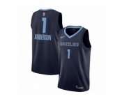 Men's Memphis Grizzlies #1 Kyle Anderson Authentic Navy Blue Finished Basketball Jersey - Icon Edition