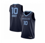 Men's Memphis Grizzlies #10 Mike Bibby Authentic Navy Blue Finished Basketball Jersey - Icon Edition