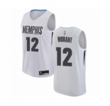 Men's Memphis Grizzlies #12 Ja Morant Authentic White Basketball Jersey - City Edition