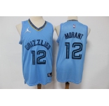 Men's Memphis Grizzlies #12 Ja Morant Blue Jordan 75th Anniversary Diamond 2021 Stitched Jersey