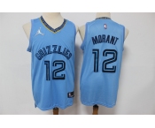 Men's Memphis Grizzlies #12 Ja Morant Blue Jordan 75th Anniversary Diamond 2021 Stitched Jersey