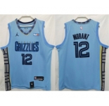 Men's Memphis Grizzlies #12 Ja Morant Blue Stitched Jersey