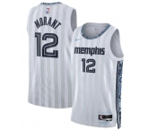 Men's Memphis Grizzlies #12 Ja Morant Gray 2025-26 City Edition Swingman Stitched Jersey