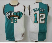 Men's Memphis Grizzlies #12 Ja Morant Green White Split Hardwood Classics Jersey