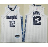 Men's Memphis Grizzlies #12 Ja Morant White 2025 City Sponsor Swingman Jersey