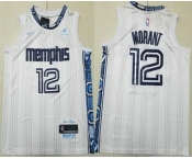 Men's Memphis Grizzlies #12 Ja Morant White 2025 City Sponsor Swingman Jersey