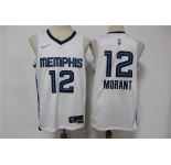 Men's Memphis Grizzlies #12 Ja Morant White Nike 75th Anniversary Diamond 2021 Stitched Jersey