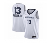 Men's Memphis Grizzlies #13 Jaren Jackson Jr. Authentic White Finished Basketball Jersey - Association Edition