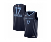 Men's Memphis Grizzlies #17 Jonas Valanciunas Authentic Navy Blue Finished Basketball Jersey - Icon Edition