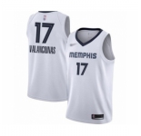 Men's Memphis Grizzlies #17 Jonas Valanciunas Authentic White Finished Basketball Jersey - Association Edition