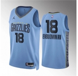 Men's Memphis Grizzlies #18 Tosan Evbuomwan Blue Statement Edition Stitched Jersey