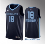 Men's Memphis Grizzlies #18 Tosan Evbuomwan Navy Icon Edition Stitched Jersey