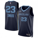 Men's Memphis Grizzlies #23 Cedric Coward Navy 2025 Draft Icon Edition Stitched Jersey
