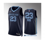 Men's Memphis Grizzlies #23 Derrick Rose Navy Icon Edition Stitched Basketball Jersey