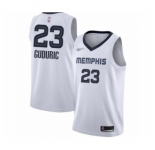 Men's Memphis Grizzlies #23 Marko Guduric Authentic White Finished Basketball Jersey - Association Edition