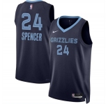 Men's Memphis Grizzlies #24 Cam Spencer Navy 2024 Draft Icon Edition Stitched Jersey