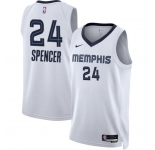 Men's Memphis Grizzlies #24 Cam Spencer White 2024 Draft Association Edition Stitched Jersey