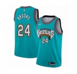Men's Memphis Grizzlies #24 Dillon Brooks Authentic Green Hardwood Classic Basketball Jersey