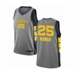 Men's Memphis Grizzlies #25 Miles Plumlee Authentic Gray Basketball Jersey - City Edition