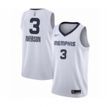 Men's Memphis Grizzlies #3 Allen Iverson Authentic White Finished Basketball Jersey - Association Edition